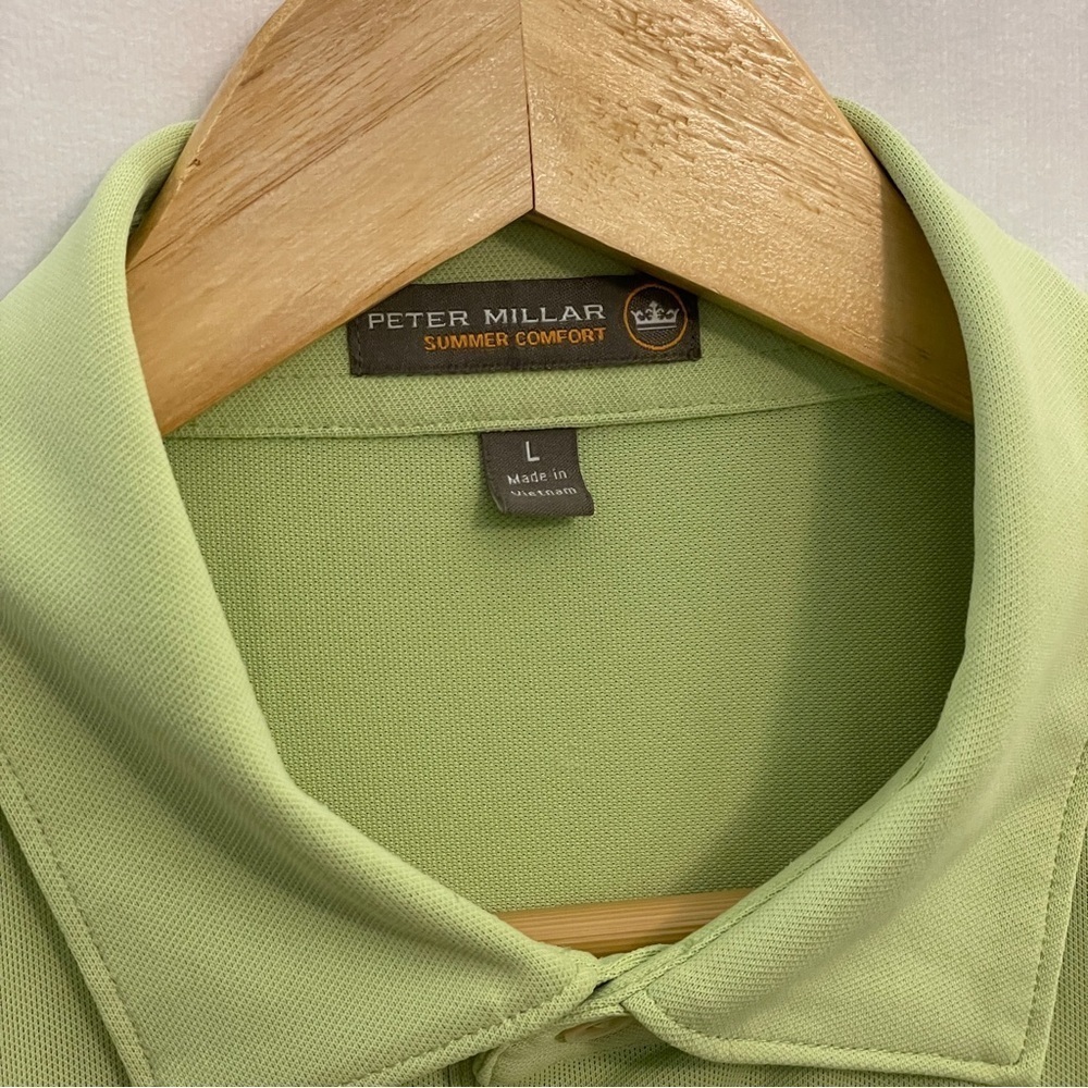 Peter Millar Summer Comfort Golf Polo Green Large - Picture 4 of 10